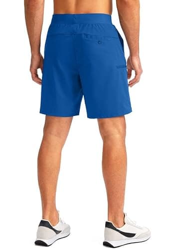Viodia Men's 7" Golf Shorts with 5 Pockets Elastic Waist Dry Fit Stretch Lightweight Shorts for Men Hiking Casual Athletic Royal Blue - Thumbnail 3
