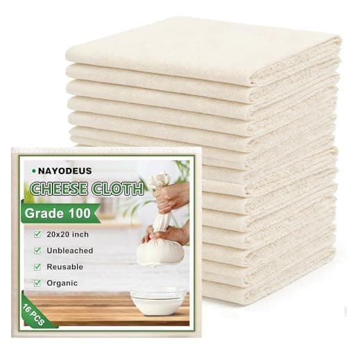 16PCS Reusable Cheese Cloths, Organic Cotton Cheese Cloths 20x20 inches, Suitable For Filtering, With Edges, Cheese-Making, Juicing, Baking and Turkey Cooking. - Image 1