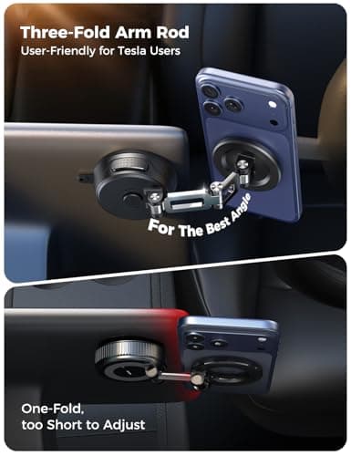 JOYROOM Car Mount for iPhone, [Tri-Fold] MagSafe iPhone Car Mount, [Suction Pro+Gel Base] 360° Rotation iPhone Car Holder, Strong Magnet for iPhone 17 Pro Max and Other Series[Not for Charging] - Thumbnail 2