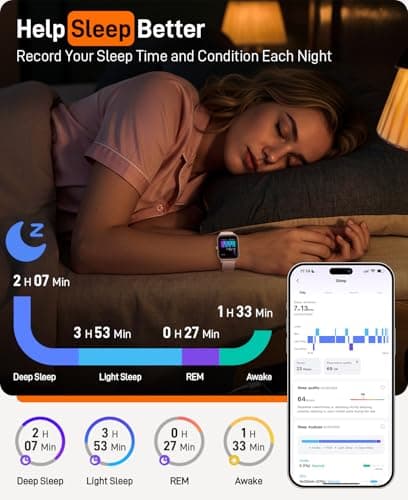 Smart Watches for Women (Android/iPhone), 1.85" HD Alexa Smart Watch with Bluetooth Calls/Messages/Reminders, 24/7 Heart Rate/SpO2 Monitor Watch, 120+ Sport Modes Fitness Tracker Watch for Women, Gift - Thumbnail 4