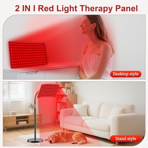 Red Light Therapy for Body Face, Infrared Light Therapy Lamp with Adjustable Stand, 660nm and 850nm Near Infrared LED Lights Panel, Red Infrared Lamp for Full Body, Gift for Men Women - Thumbnail 6