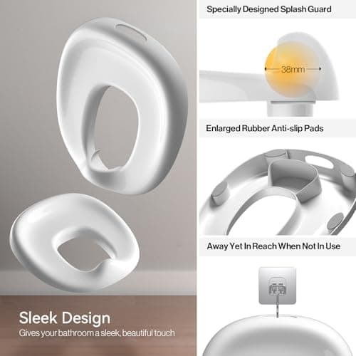 R&T Potty Training Seat for Boys and Girls, Fits Elongated Toilets, Anti-Slip Rubber and Splash Guard, Easy for Toddler Potty Training，Kids Toilet Seat - Thumbnail 6