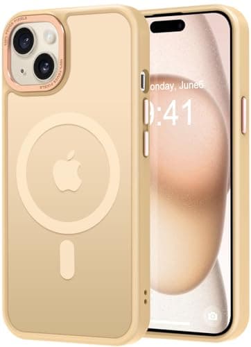 Thomo Upgraded Magnetic for iPhone 15 Plus Case [Compatible with Magsafe] [Mil-Grade Protection], Pocket-Friendly, Slim Translucent Phone Case Cover for iPhone 15 Plus 6.7", Light Gold - Image 1