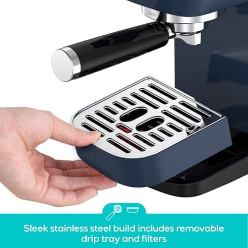 CASABREWS 3700 Essential Espresso Machine 20 Bar, Stainless Steel Coffee Maker with Steam Frother, Cappuccino & Latte Machine, 43.9oz Water Tank, Sapphire Blue - Thumbnail 5