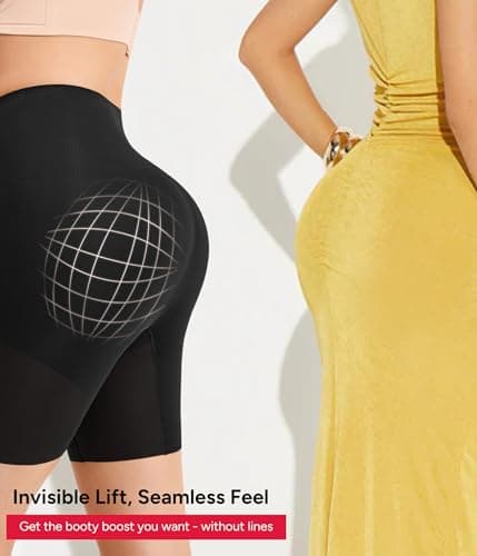 Nebility Butt Lifting Shapewear with Butt Pads - High Waisted Padded Underwear for Women Hip Enhancer Shapewear Short Booty Lifter Black - Thumbnail 4