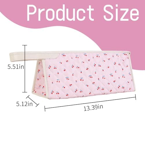 YATFRIK Large Quilted Travel Case, Floral Carrying Storage Bag Hair Dryer and Attachments, Portable Hair Tool Bag with Handle - Thumbnail 2