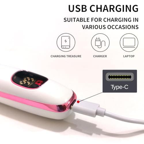 Electric Razors for Women, Bikini Trimmer for Women 5 in 1 Body Shaver for Nose Hair Face Eyebrow Arms Legs Armpit Underarm Pubic Area, Replaceable Lady Facial Razor Painless USB Charge Female Gift - Thumbnail 6