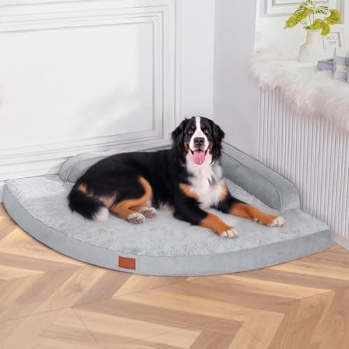 MEKIY Large Orthopedic Dog Bed with Sides XXXL Dog Beds with Removable Washable Cover Non-Slip Waterproof Pet Bed for Extra Large Dogs - Grey XXXL