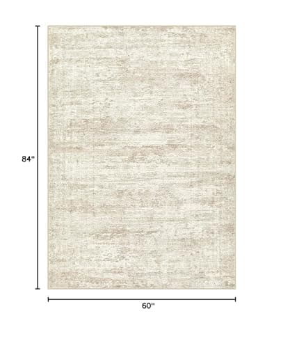 UERMEI 5x7 Area Rug Living Room Rugs - Washable Neutral Modern Abstract Soft Thin Rug Indoor Floor No Slip Rug Carpet for Bedroom Under Dining Table Home Office Decor - Beige/Brown - Thumbnail 2