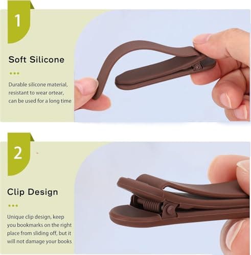 3Pcs Bookmark Book Marks, Silicone Book Marks for Reading Women Men Kids Book Lovers, Automatic Book Mark Smart Book Marker Clip Page Holder Reading Accessories School Supplies Gifts for Students - Thumbnail 3