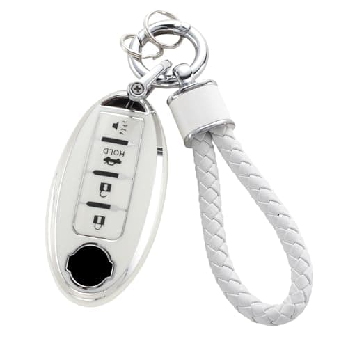 YO&YOYE for Nissan Key Fob Cover with Keychain, Soft TPU Key Case Protection Fit for Altima Rogue Sentra Pathfinder Frontier Maxima Titan Murano Kicks Juke Versa Armada GTR, 4 Buttons