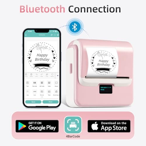 ORGSTA Label Maker Machine with Tape, T003 Thermal Label Maker, 2 Inch Bluetooth Label Printer Compatible with Phone & PC, Sticker Printer Barcode Thermal Maker for Small Business, Home, School - Thumbnail 4