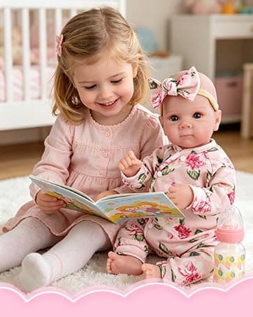 Milidool Realistic Reborn Baby Dolls Girl - 20 Inch Lifelike Real Life Newborn Baby Dolls with Poseable Body and Accessories for 3+ Year Old Girls Gifts, Pretend Play, Collection - Thumbnail 3