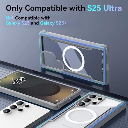 RAPTIC for S25 Ultra Case 6.9 Inch, Shield Case Compatible with MagSafe, [13FT Mil-Grade Drop Protection], Durable Anodized Shockproof Aluminum Frame Slim Samsung Galaxy S25 Ultra Case, Iridescent - Thumbnail 2