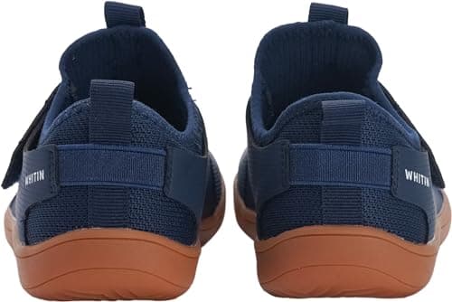 WHITIN Toddler/Kids Wide Barefoot Shoes for Boys/Girls Slip-On Sneakers Minimalist Wide Width Zero Drop Size 8 Walking Athletic Sport Flat Casual Jogging Navy Blue 25 - Thumbnail 3