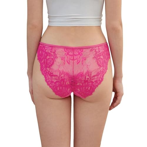 DEANGELMON Sexy Lace Underwear For Women Seamless No Show Hipster Panties Cheeky Bikini Panty Pack(5P1,S) - Thumbnail 5