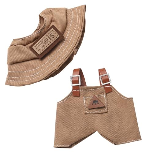 Clothes for Blind Box Dolls, Adorable Doll Clothes Accessories Set with Hat and Suspender Pants Outfit Suitable for 15-17cm Plush Blind Box Toy (Travel Set) - Thumbnail 2