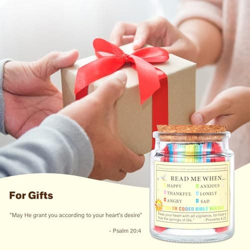 Bible Verse Jar, Read Me When Bible Verses Jar for Daily Encouragement, Christian Father Appreciation Gifts, Bible Study Suppliest, Graduation Gift for Her, Gifts for Mom from Daughter Son - Thumbnail 4