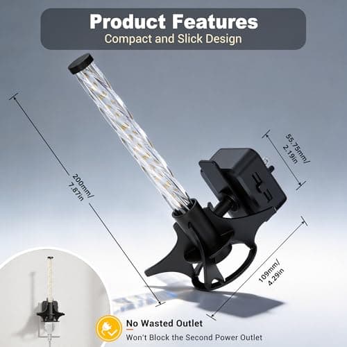 JandCase LED Night Light Plug into Wall, Dusk to Dawn Sensor, Dimmable 0-100LM Adjustable Brightness, 3000K Soft White Night Light for Bedroom, Bathroom, Stairway, Hallway, 1 Pack - Thumbnail 5