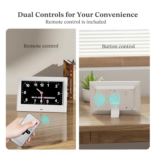 2025 NEW, Digital Clocks, 7'' Dementia Clock with Date and Time for Elderly, Auto-Dimming, 12 Reminders & 6 Alarms, Button & Remote Control, Auto DST, Digital Calendar for Seniors Large Display - Thumbnail 6