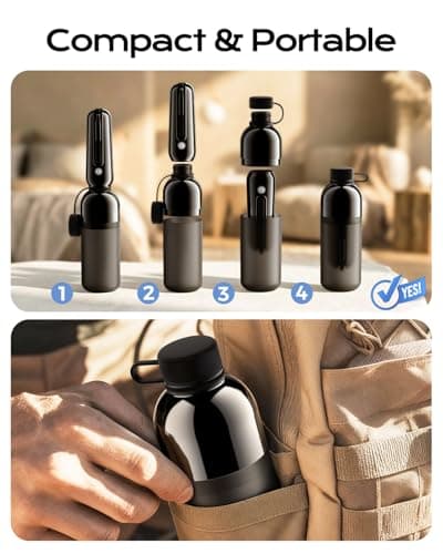 ESSAGER Portable Bidet for Travel, Foldable & Rechargeable Handheld Sprayer–Waterproof with 2 Pressure Modes, 350ml Expandable Bottle for Women, Men, Baby, Postpartum & Personal Hygiene(Black) - Thumbnail 5