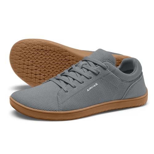 AIRHAS Womens Minimalist Barefoot Shoes Zero Drop Wide Toe Box Shoes Lightweight Casual Fashion Sneakers for Women(Dark Grey/Gum,7.5 - Image 1