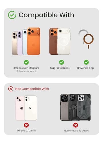 Nepagz Magnetic Mag-Safe Card Holder for MagSafe Wallet,RFID Leather Mag-Safe Accessories for iPhone, Phone Wallet for iPhone 17/16/15/14/13/12 Series, Not for Mini,Slim - Thumbnail 6