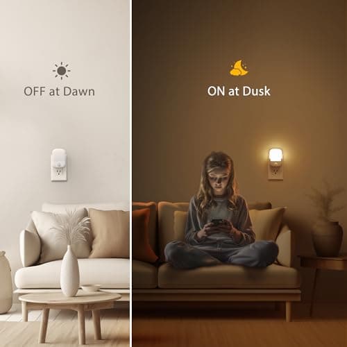 Briignite Motion Sensor Night Light, Plug in, Dusk to Dawn, Adjustable Brightness Led Night Lights Soft White, 1W, Bedroom, Kids Room, Bathroom, Stair - Thumbnail 3