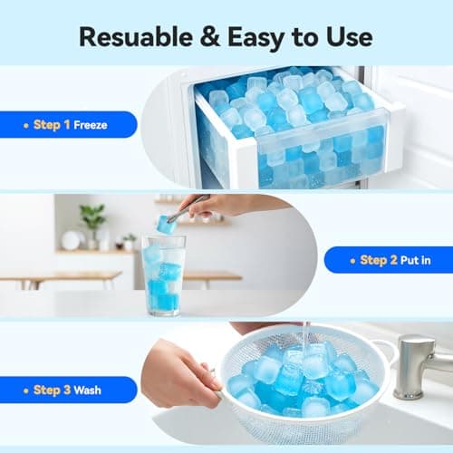 Nilpferd 360 Pack Reusable Ice Cubes for Drinks, BPA-Free Ice Packs for Lunch Boxes, Coolers, Refreezable Plastic Ice Cubes Without Diluting Drinks for Party Hosts & Outdoor Ice Baths Enthusiasts - Thumbnail 6