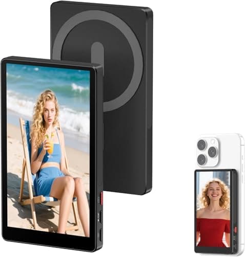 Thrygo Selfie Monitor Screen, Wireless Magnetic Back Camera Monitor with Metal Body, 4K 30fps Recording & Bluetooth for TikTok/Photo/Vlog/Live Stream, Must-Have Fashion Accessory for iPhone & Android - Image 1