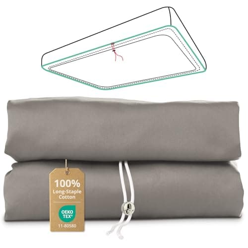 Queen Fitted Sheet Only with Drawstring and 360° Elastic Strap for Tight Fit, 100% Long-Staple Cotton Fitted Queen Sheet, Luxury Soft, No Slippage, 1000TC, Deep Pocket Fits 8" to 16" Mattress - Image 1