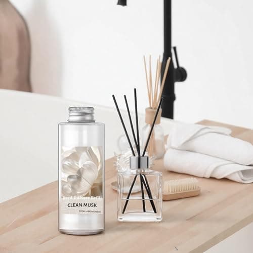 STRN Reed Diffuser Oil Refill, Clean Musk Scented Diffuser with Stick 200ML - Thumbnail 5