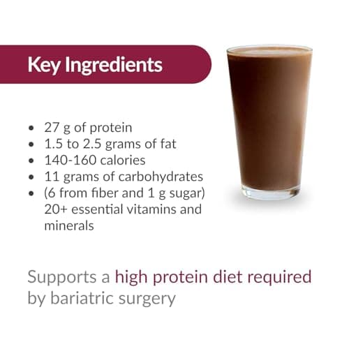 Bariatric Advantage High Protein Meal Replacement Drink Mix, Protein Powder Whey Isolate for Gastric Bypass and Sleeve Gastrectomy Patients, 27g Protein, Lactose Free - Chocolate - 28 Servings - Thumbnail 6