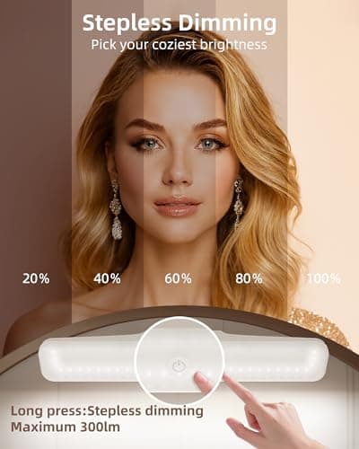 EZVALO 2 Pack Wireless Makeup Light, Rechargeable Vanity Lights for Mirror with 3 Color Modes, Stepless Dimming, Touch Control & Adjustable Angle, Cordless Bathroom Mirror Light, Gift for Women - Thumbnail 2