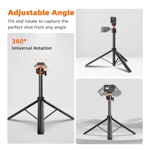 Tripod for DJI Osmo Nano/Osmo Action 6, 55” Magnetic Quick Release Selfie Stick Extension Rod Table Desk Portable Handle Grip Stand with Cold Shoe for DJI Osmo Nano/Action 6 Accessories - Thumbnail 5