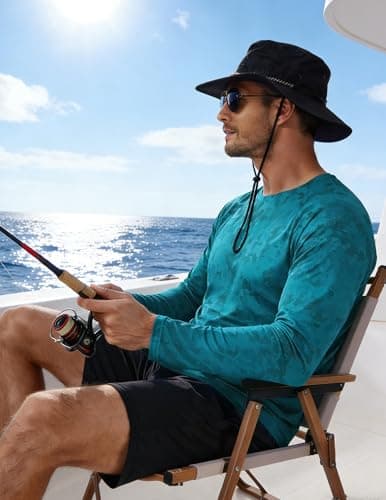 PINSPARK Men's UPF 50+ Sun Protection Shirts Quick Dry Long Sleeve Fishing Shirts for Men Lightweight Beach Swim Shirt Green - Thumbnail 3