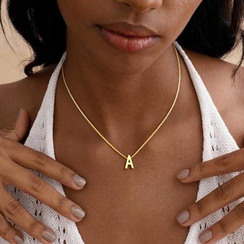 Decholly Teen Girl Gifts Trendy Stuff, Dainty Initial M Necklaces for Girls Women Teen Girl Gifts Trendy Stuff 5 6 7 8 9 10 11 12 13 14 15 16 Year Old Girls Daughter Sister - Thumbnail 2