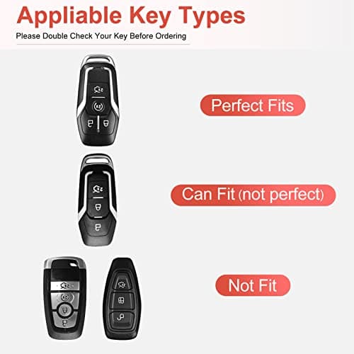 RUABIBAN for Ford Key Fob Cover with Keychain, Soft TPU Key Case Protection Fit for F150 Explorer Mustang Edge Lincoln MKZ MKX MKC - Thumbnail 2