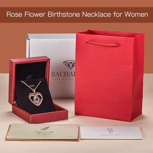 JIACHARMED Jewelry for Women Wife Infinity Rose Heart Birthstone I Love You Necklace Anniversary Women Necklaces for Her Wife Birthday Gift Ideas, Birthday Present for Girlfriend Mom Daughter,Jan - Thumbnail 5
