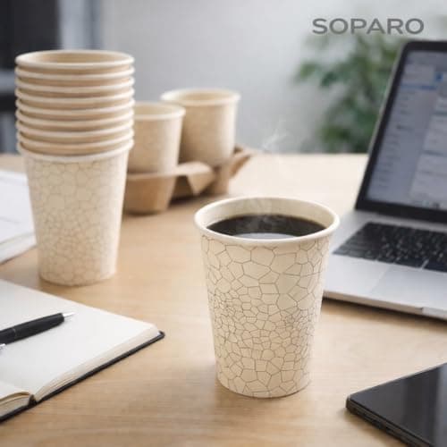 SOPARO 12oz Paper Coffee Cups, 1000-Count Bulk, Commercial Grade for Coffee Shops, Restaurants & Cafes, Leak Resistant ，cold (1000, stock pattern, 12OZ) - Thumbnail 5