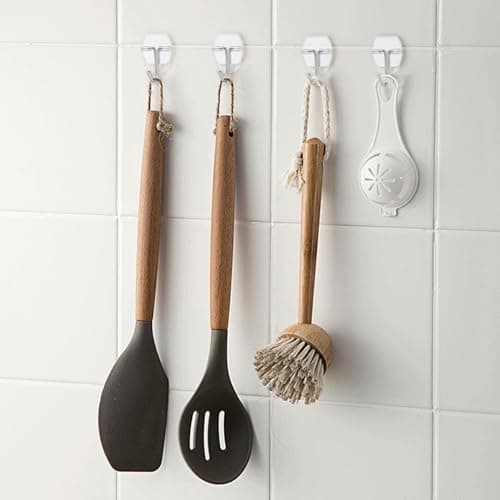 25 Small Wall Hooks for Hanging, with 30 Removable Strips, Clear Hanger Hooks, Damage-Free Utility Hooks with Adhesive Strips, Wire Toggle Wall Hook for Key, Hat, Decor, Door, Clear, Value Pack - Thumbnail 6