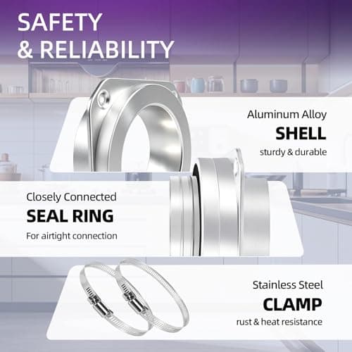 Magnetic Dryer Vent Hose Connector Kit Quick Coupling for Tight Space Including Flexible 3.3ft 4" Duct & two Clamps Easy to Clean for Laundry Room,Apartment Secadora Pipe Connection Exhaust Coupler - Thumbnail 5