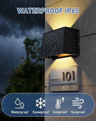 CORESLUX Solar Wall Lights Outdoor, Up and Down Outdoor Solar Lights, IP65 Waterproof Solar Powered, Color Changing Warm Cool Solar Sconce Lights for House/Backyard/Railing/Wall/Step/Patio - Thumbnail 4