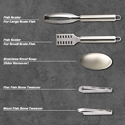 KNINE OUTDOORS Fish Fillet Knife Set Curved Flex 7 inch 9 inch Filet Knife for Filleting and Boning, Non-Slip Handles, Includes Fishing Braid Line Scissors, Fish Dressing Scissors, Filleting Pad - Thumbnail 5