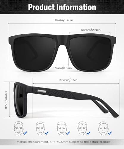 CIFOYA Sunglasses-for-Men Polarized Mens Sunglasses: Retro Sun glasses with UV Protection for Driving Fishing Golf - Thumbnail 4