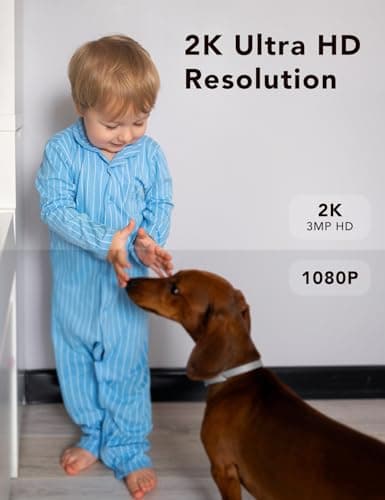 FAMVIVA 2K Wired Security Camera, Indoor/Outdoor for Home, Pet, Baby, Nanny, IP65 Waterproof Color Night Vision, White Light & Siren, Recording, Motion Detection, Works with Alexa,Plug in, White-4P - Thumbnail 4