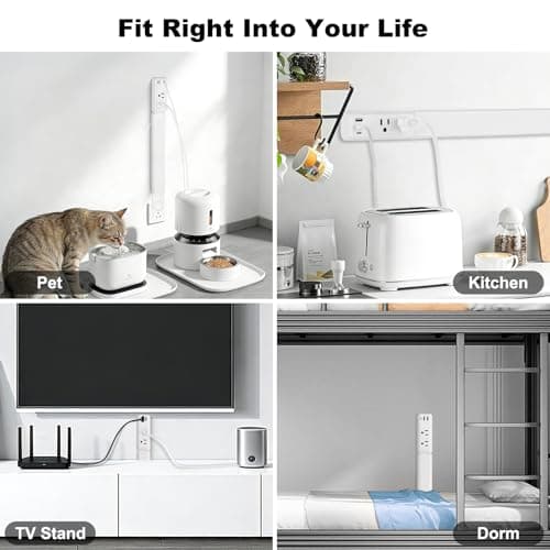 Electrical Outlet Extender Stick with Telescopic 22"-34" Extension & 180° Swivel, 2 AC Outlets & 3 USB Ports (1 USB-C/2 USB-A), for Hard-to-Reach Outlets Behind Furniture Bed Desk Sofa Nightstands - Thumbnail 5