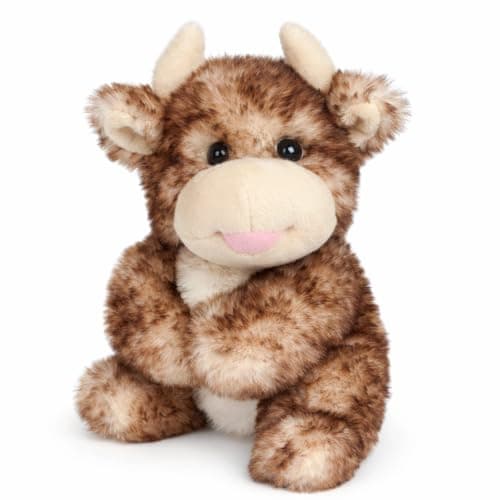 Mushymallow Sitting Cow Stuffed Animal Soft Cow Plush Toy Cute Birthday Gifts for Boys Girls Kids Toddlers,Dark Brown - Image 1