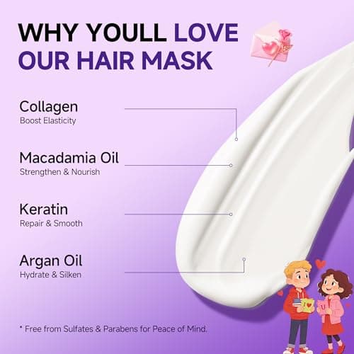 HONLINK Collagen Hair Treatment Deep Repair Conditioning Argan Oil Collagen Hair Mask Essence for Dry Damaged Hair All Hair Types 300ml (1 bottle) - Thumbnail 4