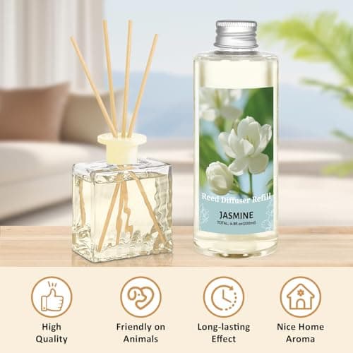 STRN Jasmine Reed Diffuser Oil Refill, Scented Diffuser with Stick 200ML - Thumbnail 3